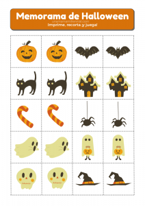 Imprimibles de Halloween para niños - memorama o memoria